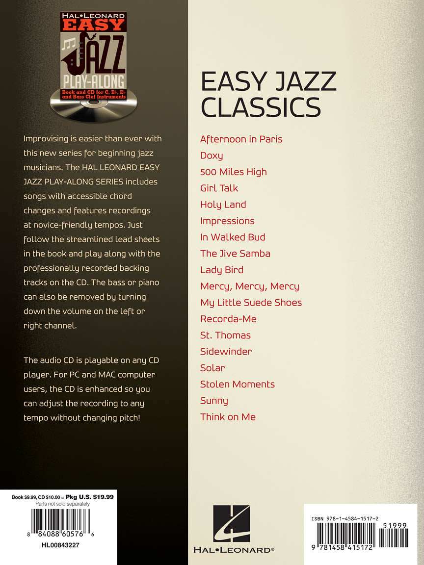 Easy Jazz Classics - Easy Jazz Play Along Volume 3 Book/Cd
