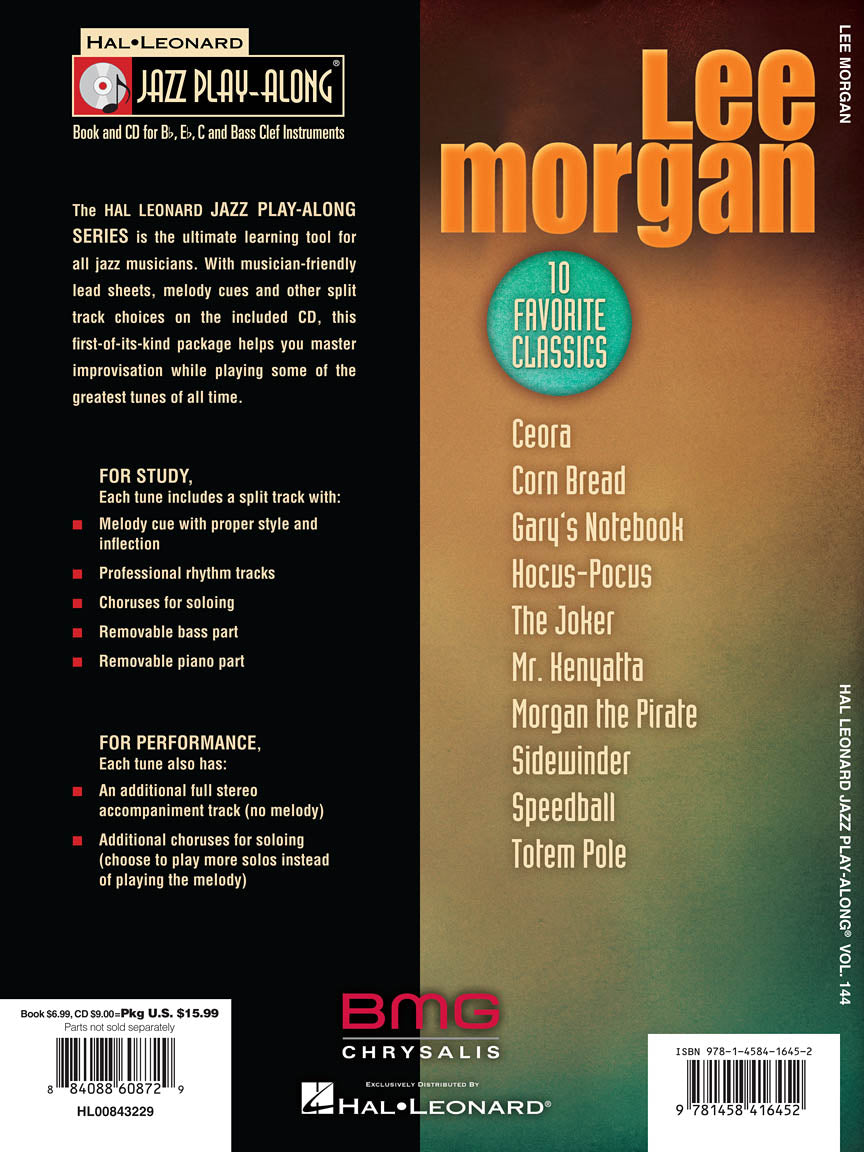 Lee Morgan - Jazz Play Along Volume 144 Book/Cd