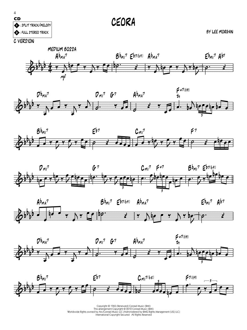 Lee Morgan - Jazz Play Along Volume 144 Book/Cd