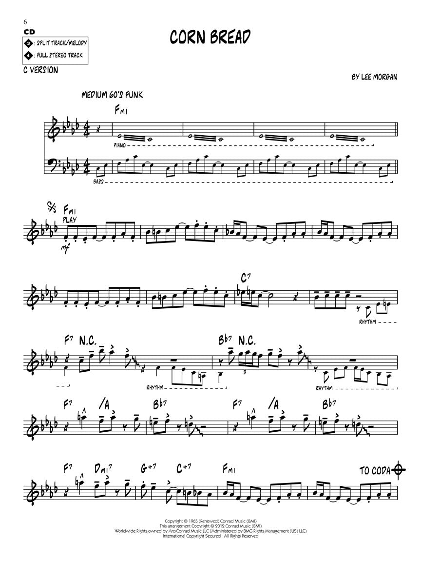 Lee Morgan - Jazz Play Along Volume 144 Book/Cd