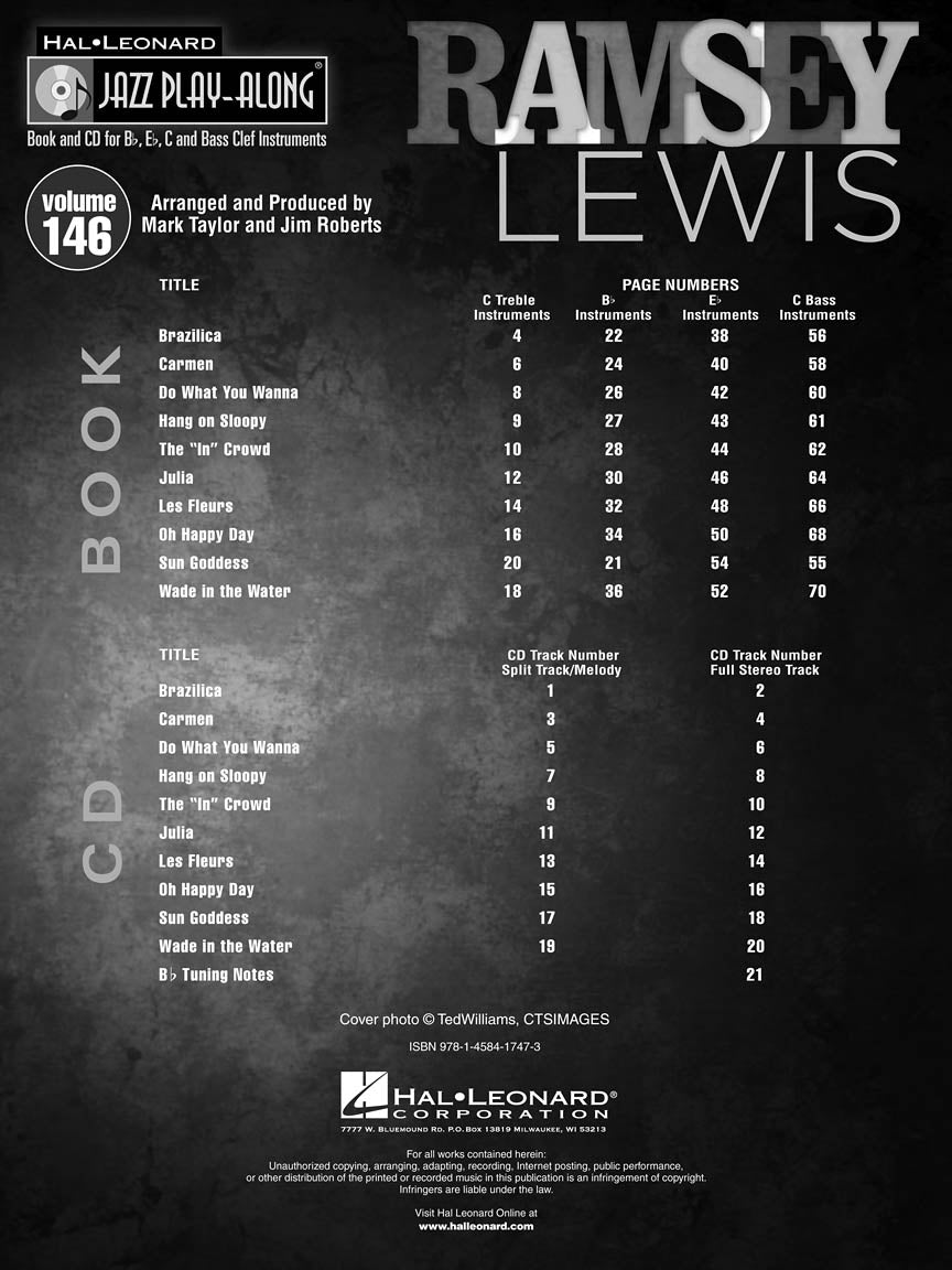 Ramsey Lewis - Jazz Play Along Volume 146 Book/Cd