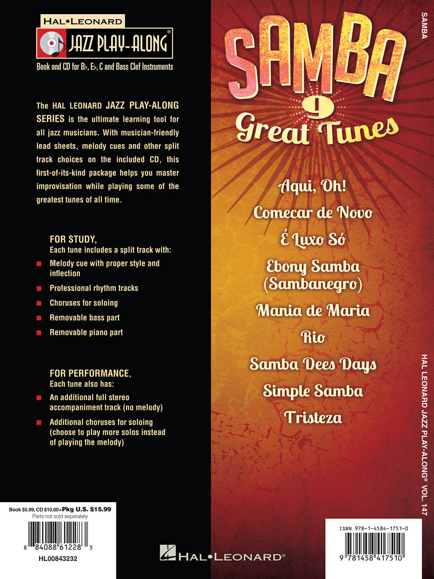 Samba - Jazz Play Along Volume 147 Book/Cd
