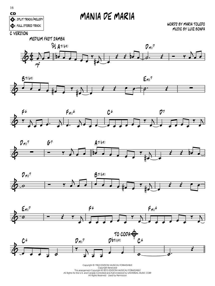 Samba - Jazz Play Along Volume 147 Book/Cd