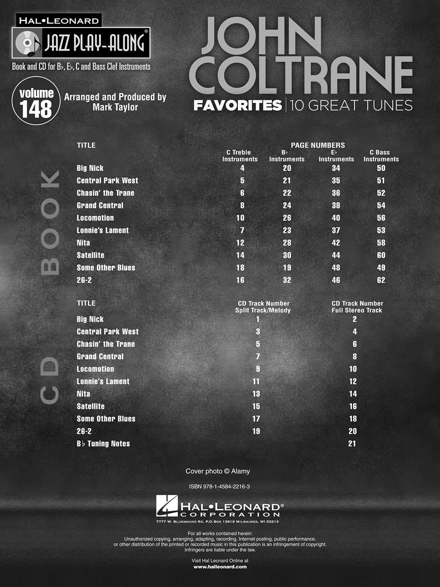 John Coltrane Favourites - Jazz Play Along Volume 1 Book/Cd