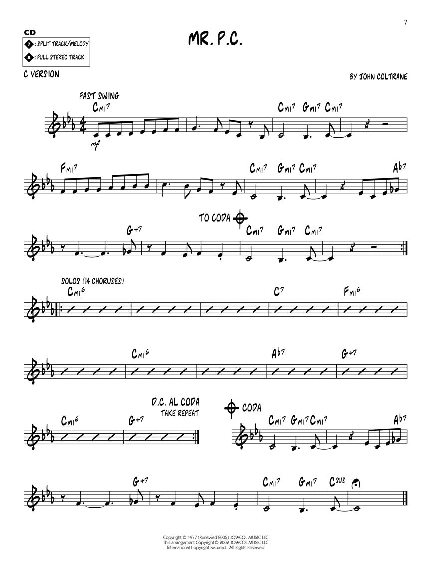 John Coltrane Giant Steps - Jazz Play Along Volume 149 Book/Cd