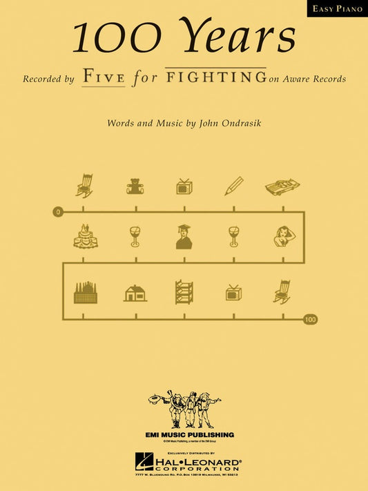 100 Years Easy Piano Sheet Music Book