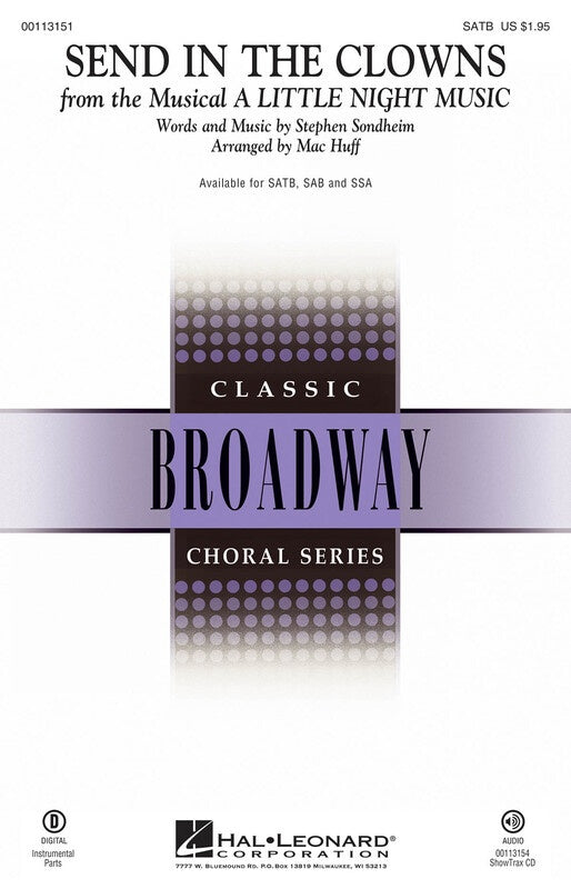 Send In The Clowns - Soprano/Alto/Tenor/Bass Sheet Music