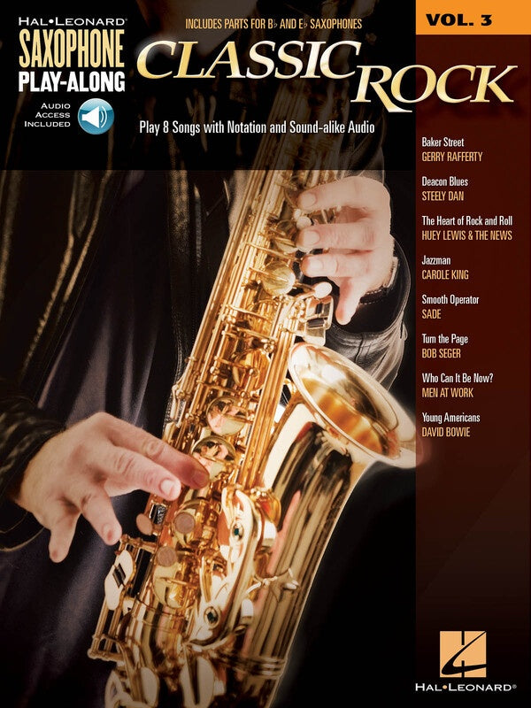 Classic Rock Sax Play Along Volume 3 Book/Ola
