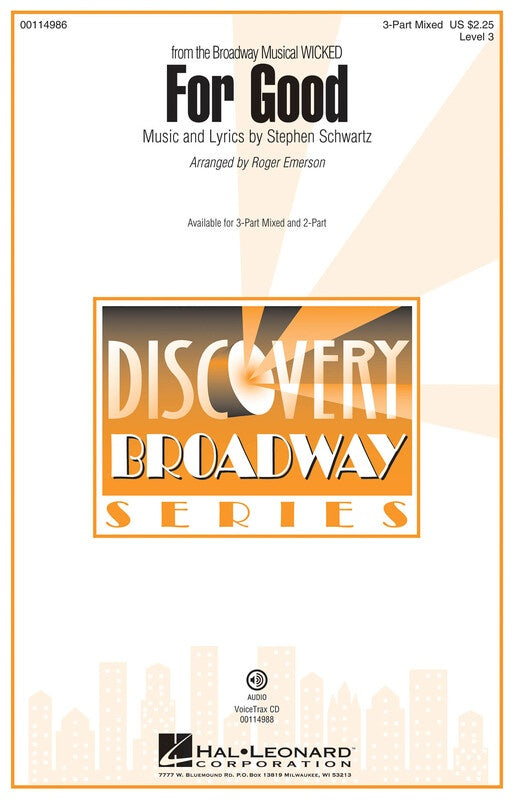 For Good (From Wicked) 3Pt