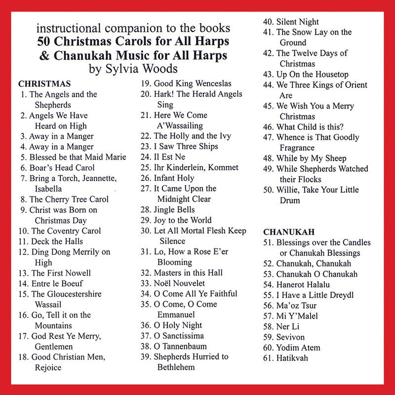 50 Christmas Carols & Chanukah Music For All Harps Cd