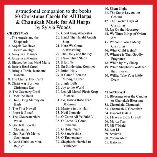 50 Christmas Carols & Chanukah Music For All Harps Cd