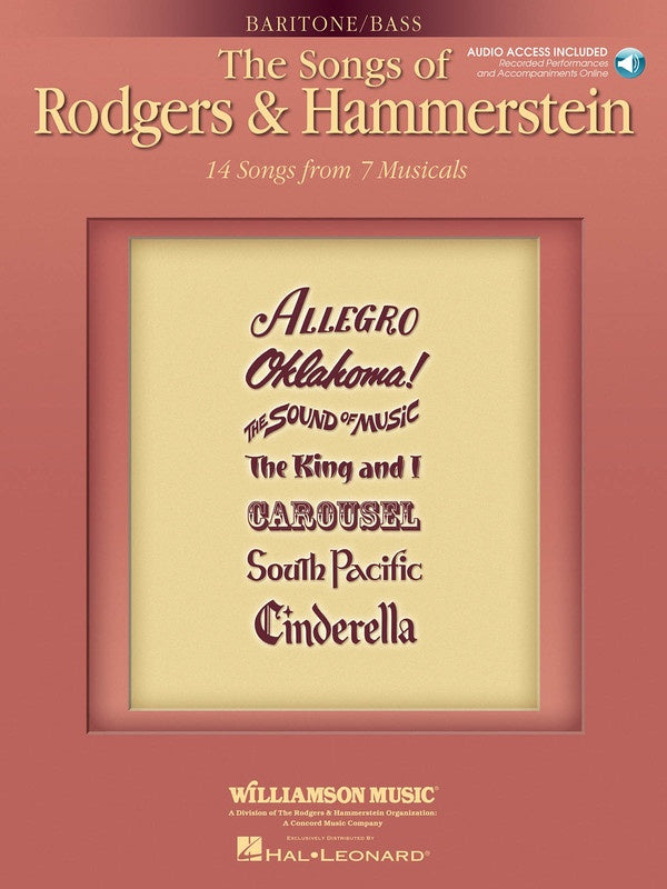 Songs Of Rodgers And Hammerstein Bar/Bass Bk/2Cd