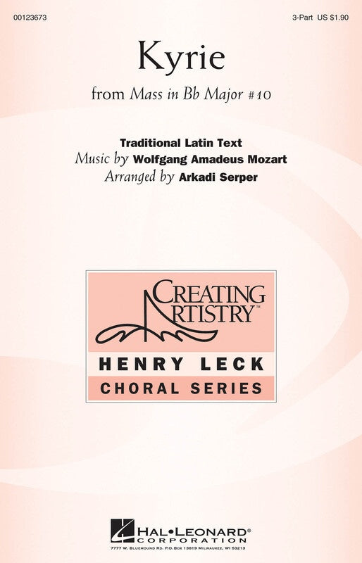 Kyrie (Mass In B Flat Major No 10) 3Pt Treble