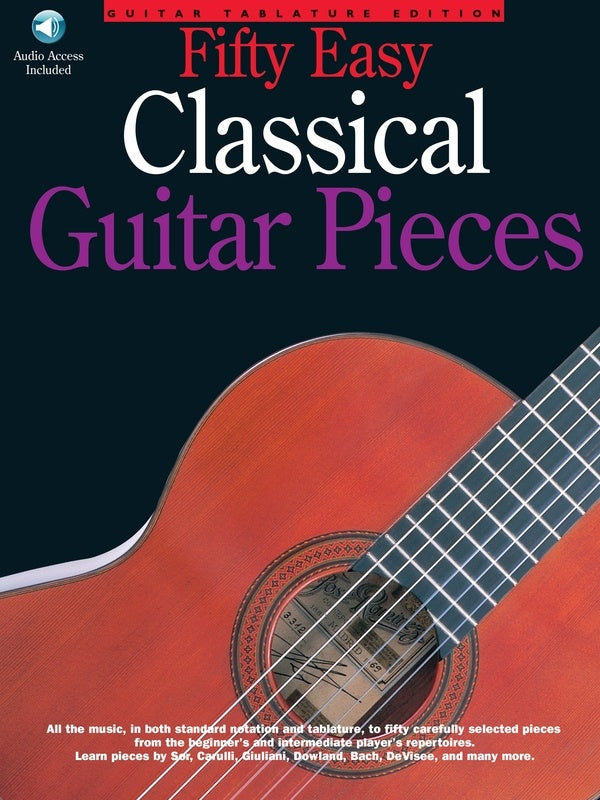 50 Easy Classical Guitar Pieces Tab Bk/Ola