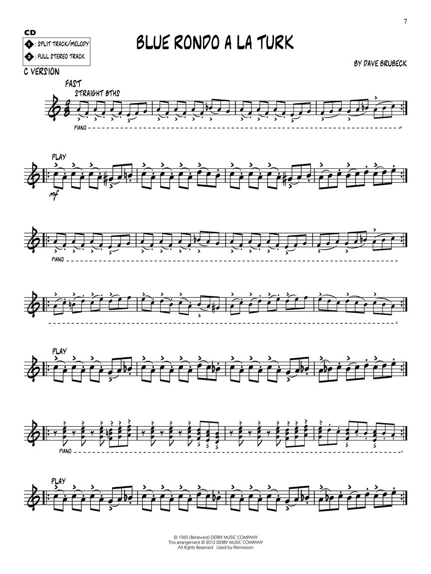 Dave Brubeck - Jazz Play Along Volume 161 Book/Cd