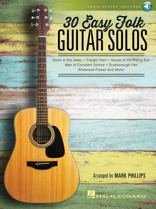 30 Easy Folk Guitar Solos Book/Ola