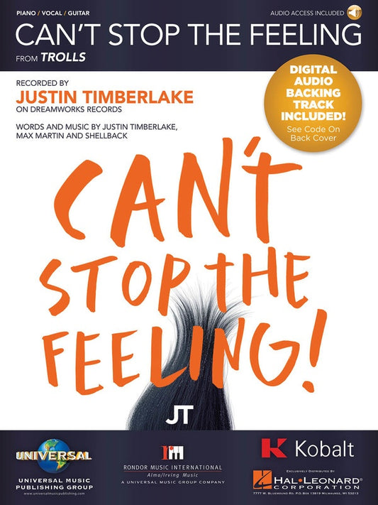 Justin Timberlake - Cant Stop The Feeling PVG Sheet Music