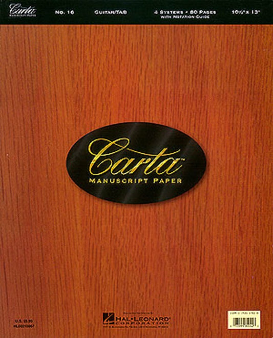 Carta Manuscript 40 Page Guitar Tab Pad