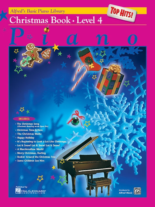 Alfred's Basic Piano Library - Top Hits Christmas Book Level 4