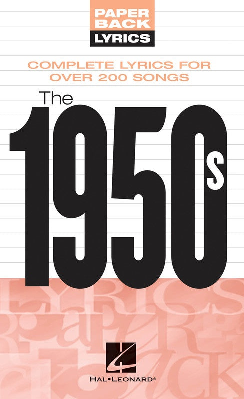 Paperback Lyrics The 1950S