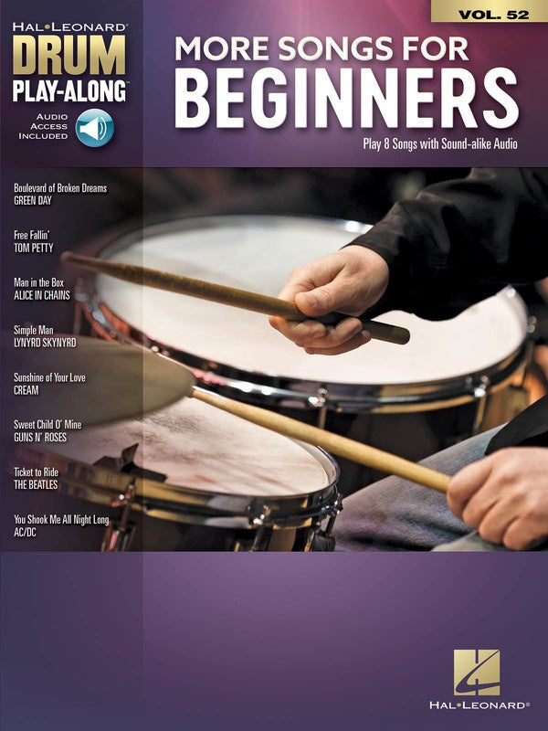 More Songs For Beginners Drum Playalong V52 Bk/Ola