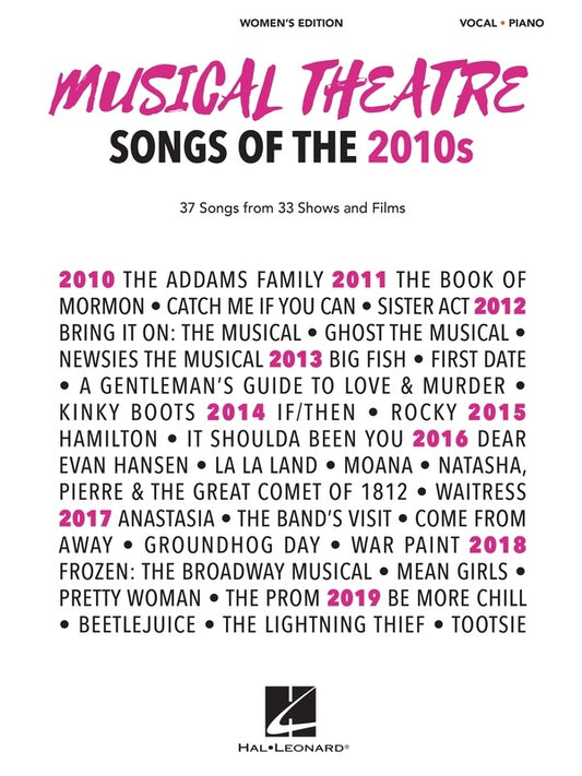 Musical Theatre Songs Of The 2010S Womens Edition