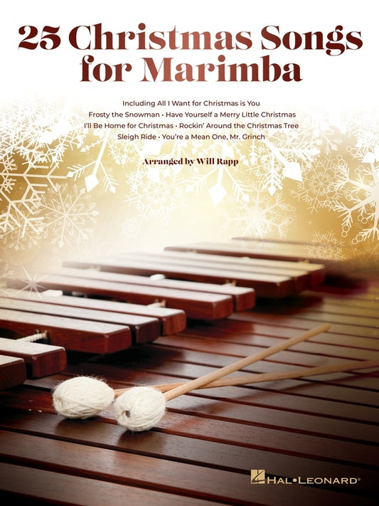 25 Christmas Songs For Marimba Book