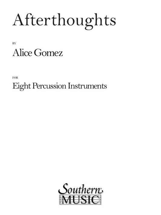 Afterthoughts For Percussion Book