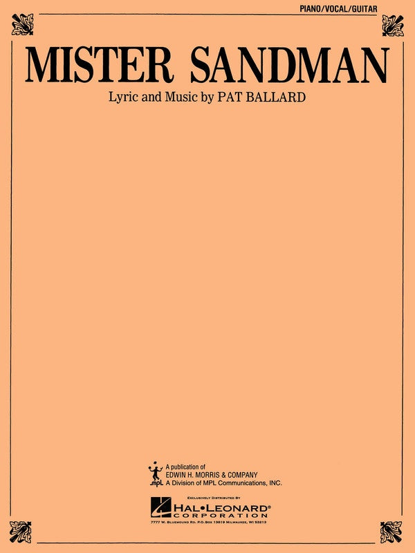 Mister Sandman PVG Sheet Music