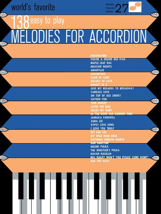 138 Easy To Play Melodies For Accordion Volume 27 Book