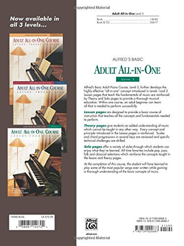 Alfred's Basic Adult All-in-One Piano Course - Book 3