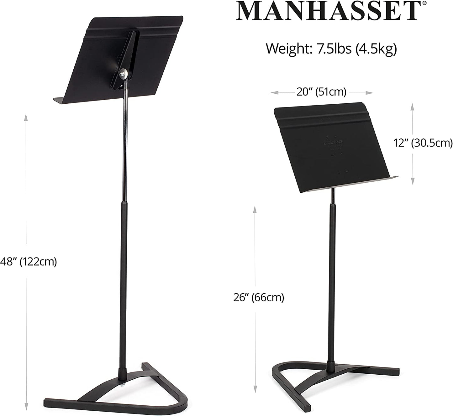 Manhasset Harmony Music Stand with Aluminium Desk - Black