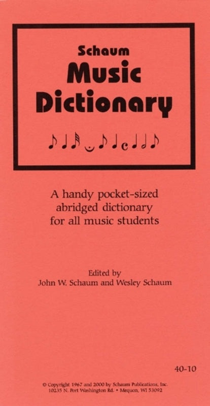 Schaum Music Dictionary