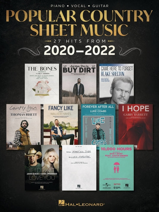 Popular Country Sheet Music 27 Hits From 2020-2022 Pvg