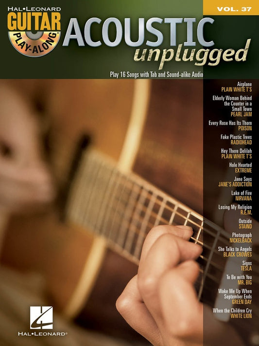 Acoustic Unplugged Guitar Play Along Volume 36 Book/Cd