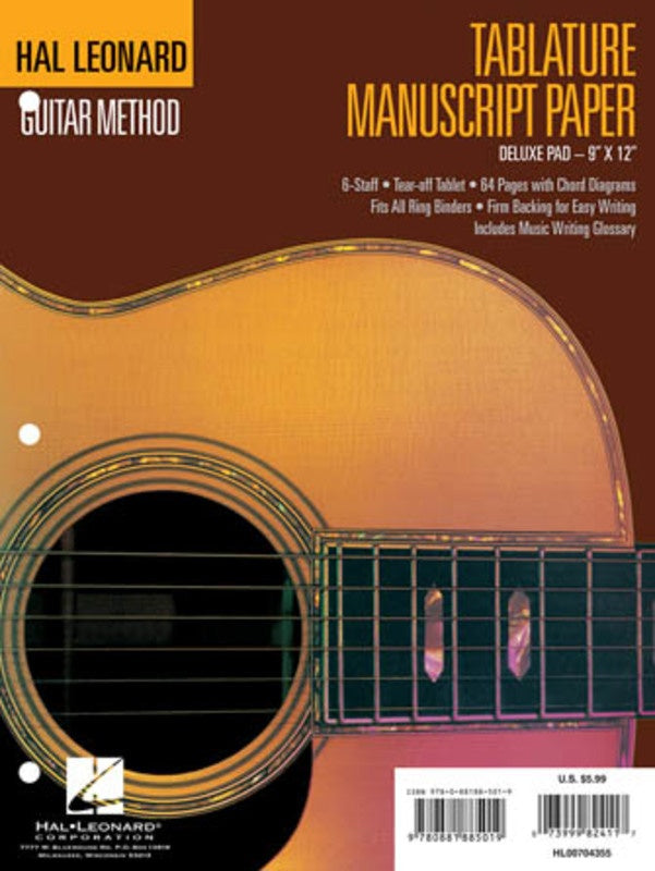 Guitar Tablature Manuscript Paper - Deluxe - Music2u