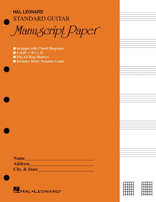 Guitar Manuscript Bk 64Pg Chord Diagram