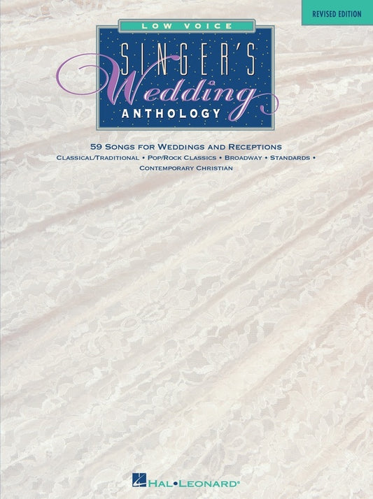 Singers Wedding Anthology Low Voice Bk/Cd