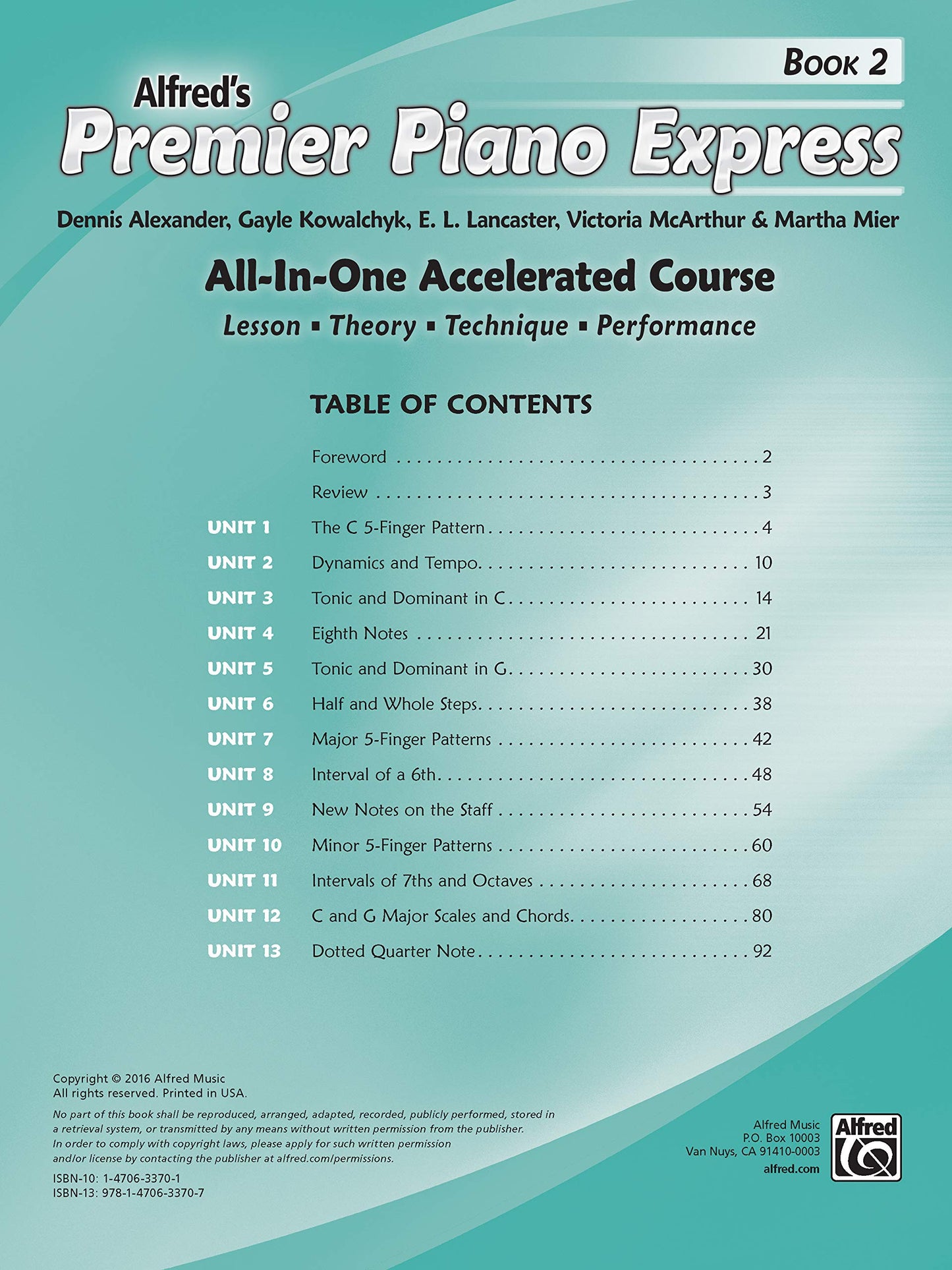 Alfred's Premier Piano Express Book 2 (Book/Olm)
