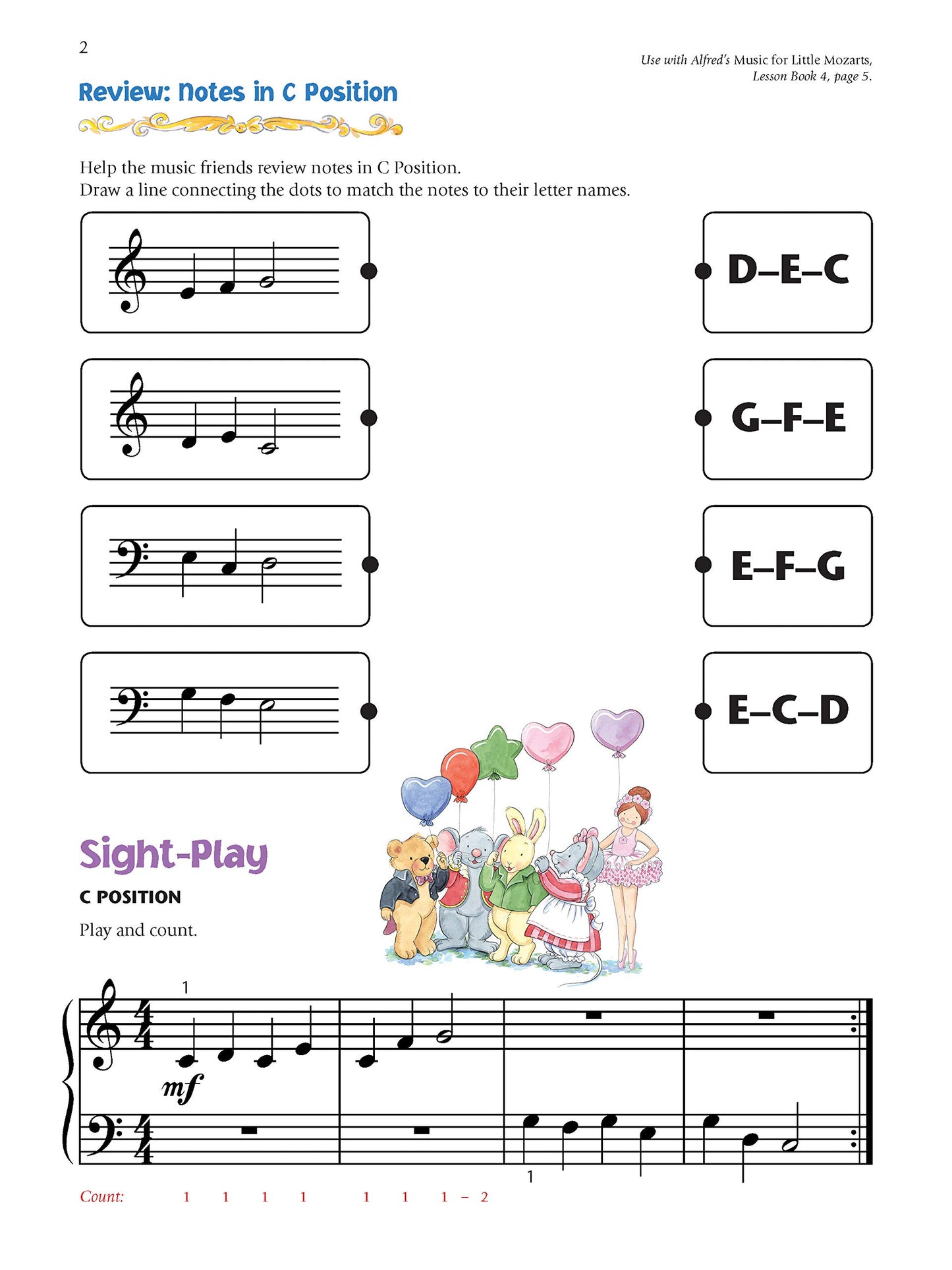 Alfred's Music For Little Mozarts - Notespeller & Sight-Play Book 4
