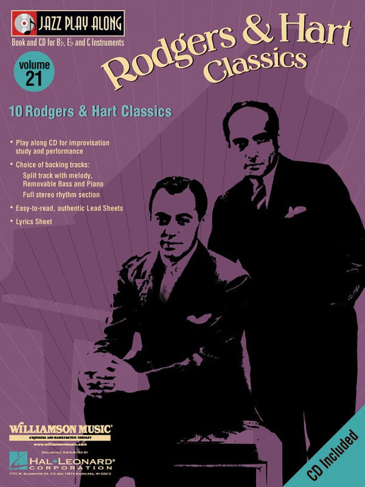 Rodgers And Hart Classics - Jazz Play Along Book/Cd