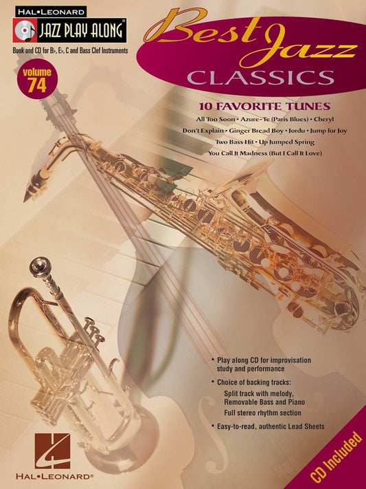 Best Jazz Classics - Jazz Play Along Volume 74 Book/Cd