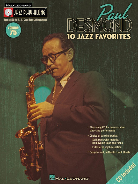Paul Desmond - Jazz Play Along Volume 75 Book/Cd