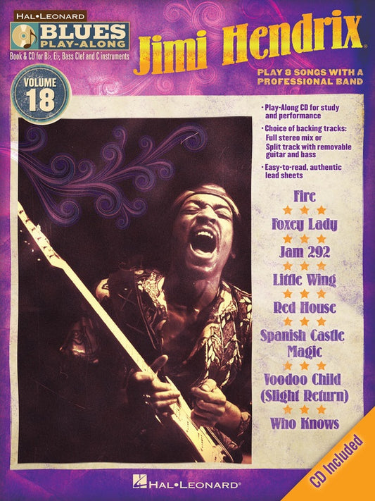 Jimi Hendrix Blues Play Along Bk/Cd V18