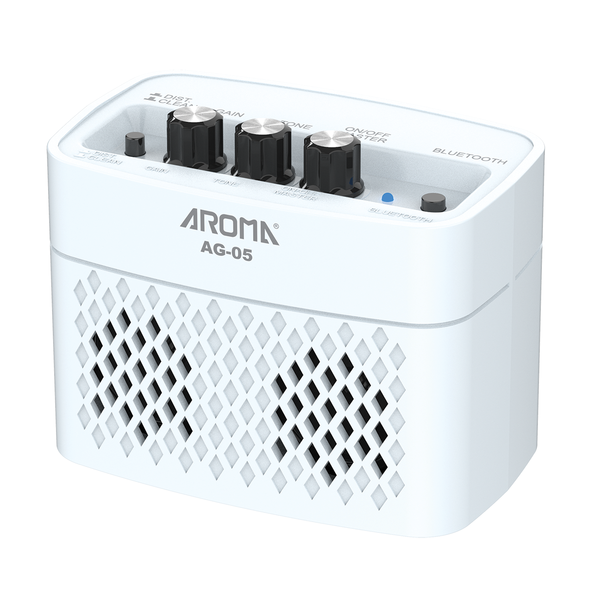 Aroma AG05WH Portable Rechargeable Electric Guitar Amplifier - White