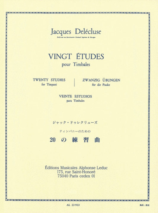 Delecluse - 20 Studies For Timpani