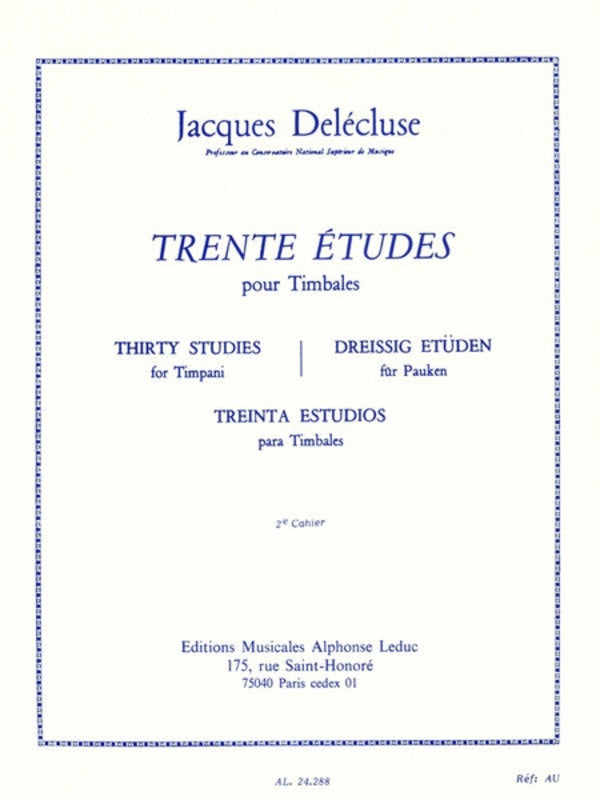 Delecluse - 30 Studies For Timpani Vol 2