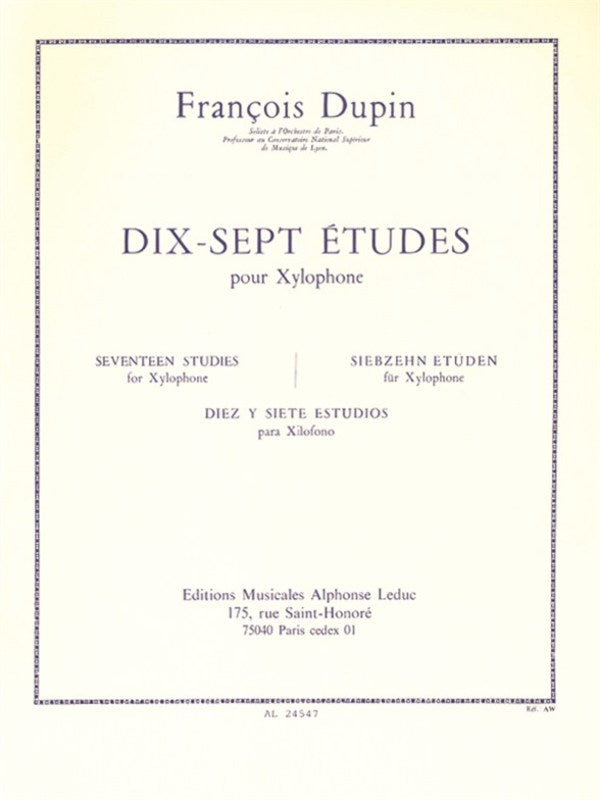 Dupin - 17 Etudes For Xylophone