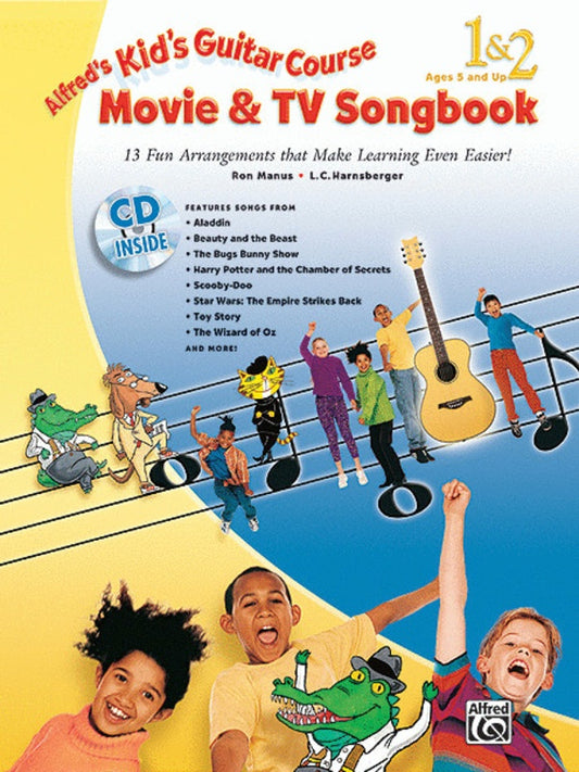 Alfred's Kids Guitar Course Movie & TV Songbook 1 & 2 Book/Cd
