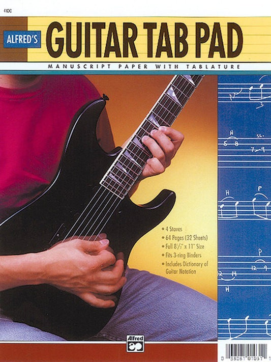 Guitar Tab Pad 64 Page 3 Holes Punched - Music2u